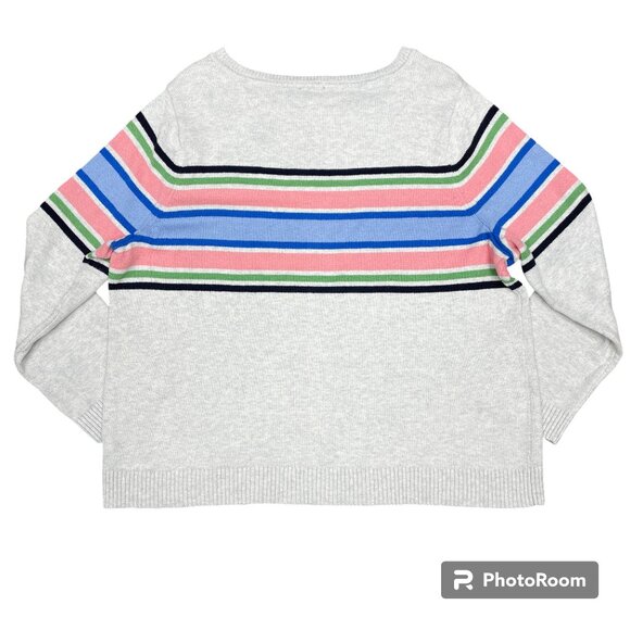 Talbot's Women's 3X Multicolor Striped Sweater - Picture 4 of 9